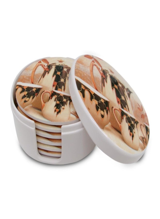 SUPERWARE | Food Grade Melamine | Coaster Set - Turkish Coffee (8 Pcs.) | Serveware, Tableware, Stain Free, Glazed Finish - Image 2